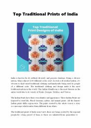 Top Traditional Prints of India