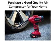 Some good things about air compressors