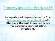 Property Inspector Pearland TX