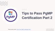 Tips to Pass PgMP Certification Part 2