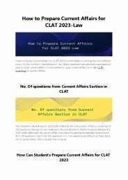 How to prepare Current Affairs for CLAT 2023