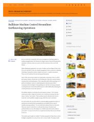Bulldozer Machine Control Streamlines Earthmoving Operations