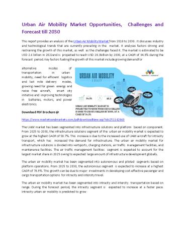 Urban Air Mobility Market: Drivers and Challenges