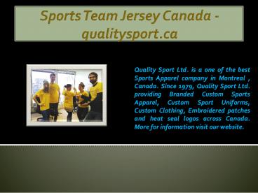 Sports Team Jersey Canada - qualitysport.ca