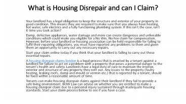 London Housing Disrepair