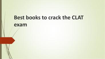 Best books to CLAT exam