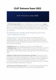 CLAT Entrance Exam 2022