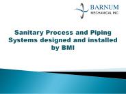 Sanitary Process and Piping Systems designed and installed by BMI
