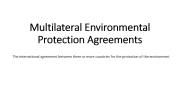 Multilateral Environmental Protection Agreements