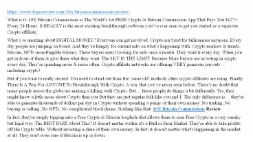 10X Bitcoin Commissions Review