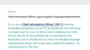 Chief Information Officer 135111 English Language Requirements