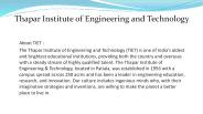 Thapar Institute of Engineering and Technology