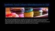 Synthetic Food Colours Manufacturers In USA