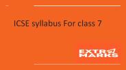ICSE syllabus For class 7