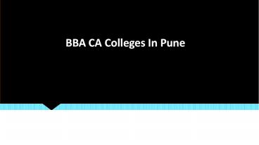 One of the Leading BBA CA Colleges In Pune