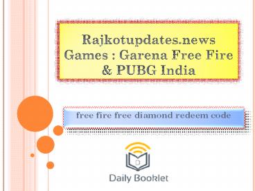 rajkotupdates.news games : garena free fire & pubg india