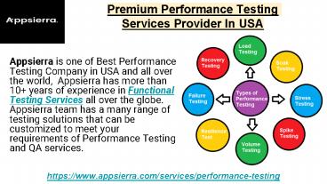 Premium Performance Testing Services Provider In USA