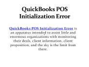 QuickBooks POS Initialization Error Impact