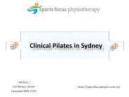 Clinical Pilates in Sydney