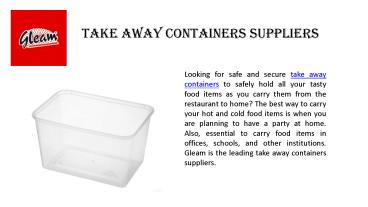 Take away containers suppliers