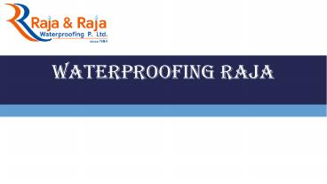 Water Tank Waterproofing Solutions - Raja & Raja