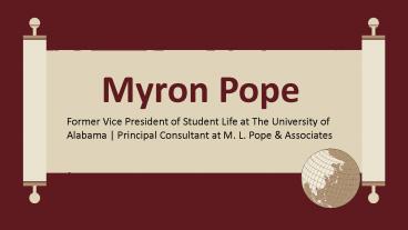 Myron Pope - Experienced Professional From Tuscaloosa, AL