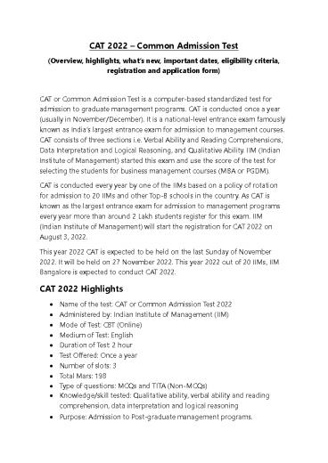 CAT 2022 Apply Now
