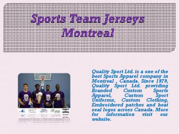 Sports Team Jerseys Montreal (3)