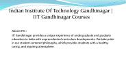 Indian Institute Of Technology Gandhinagar | IIT Gandhinagar Courses