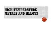 High Temperature Metals Alloys