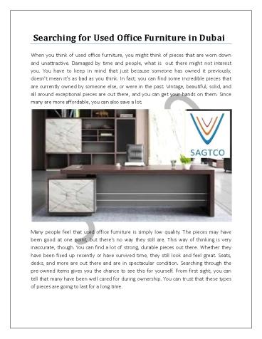 Searching for Used Office Furniture in Dubai