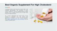 Best Organic Supplement For High Cholesterol