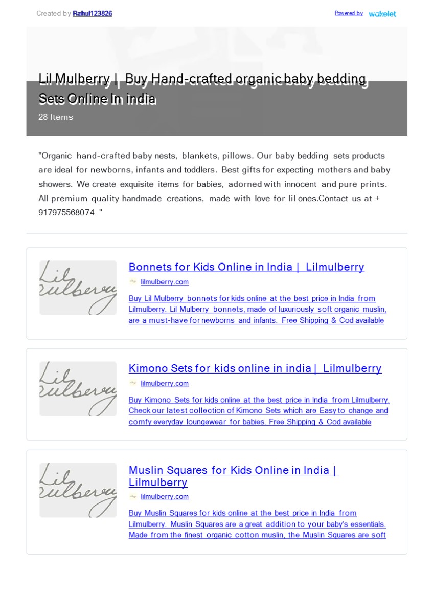 Lil Mulberry | Buy Hand-crafted organic baby bedding Sets Online In india