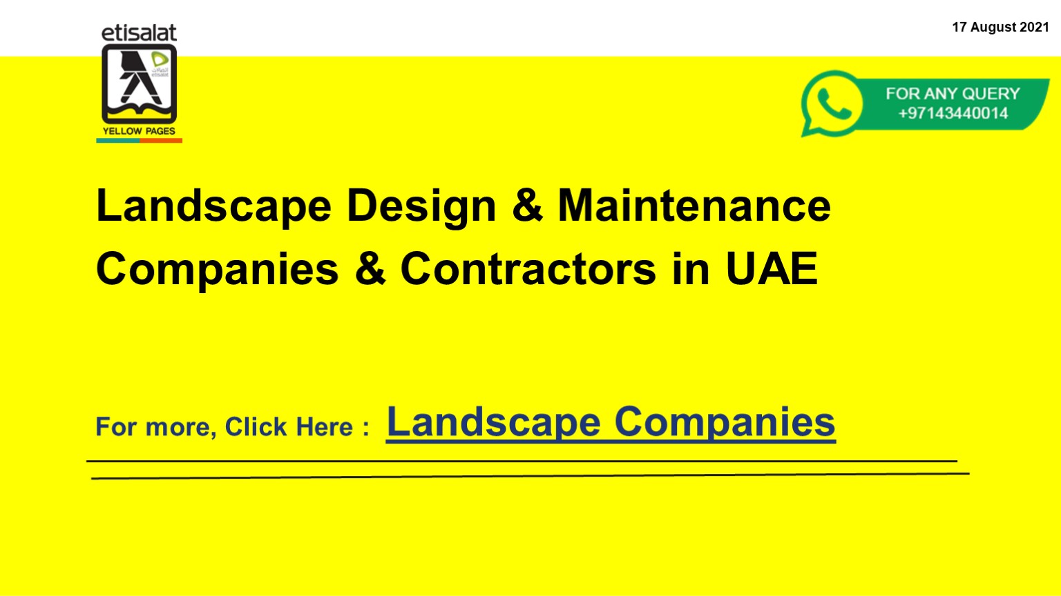 Landscape Design & Maintenance Companies & Contractors in UAE