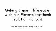 Finance textbooks solution manuals