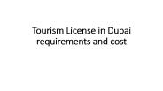 Tourism License in Dubai requirements and cost