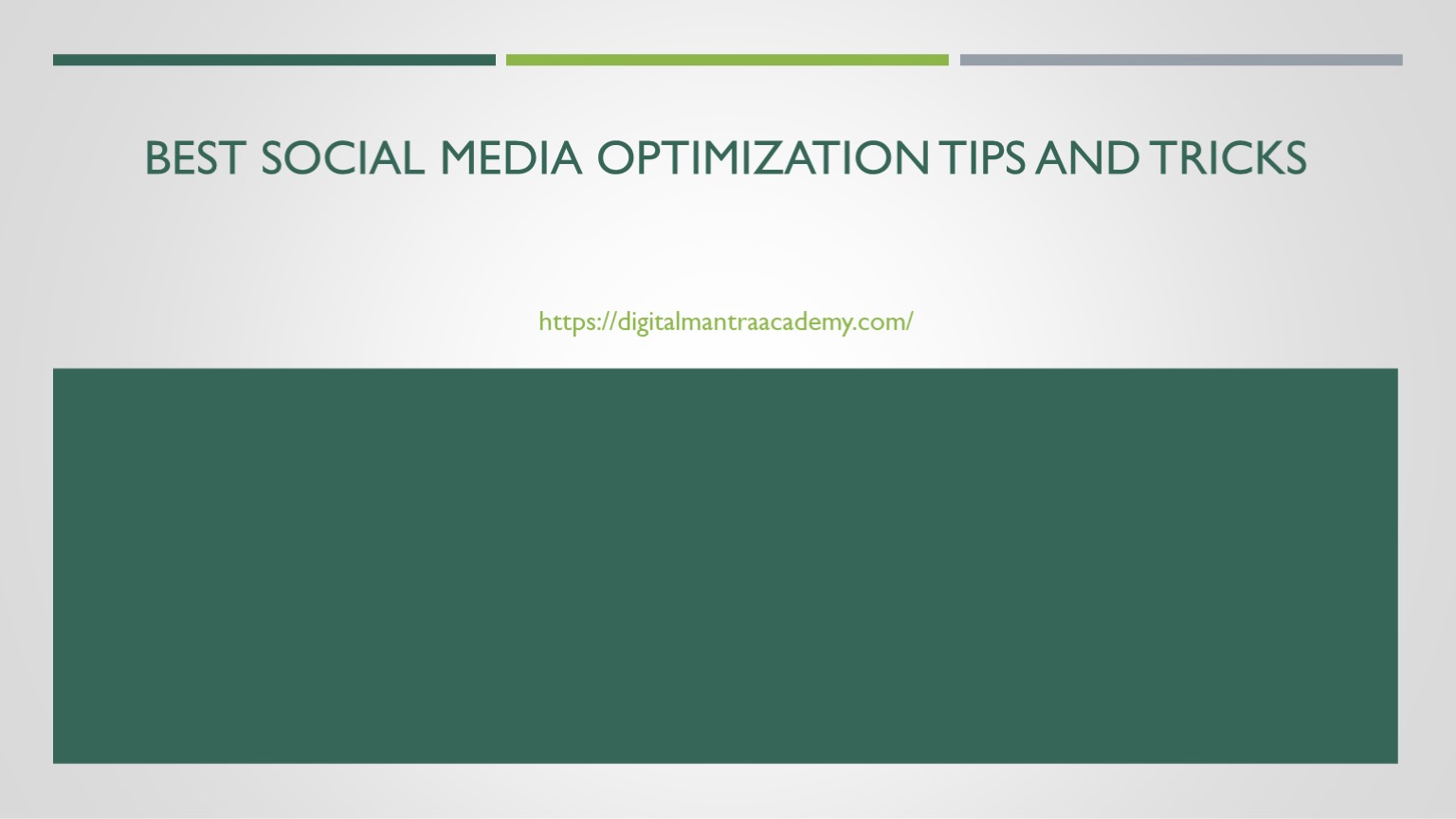 Best Social Media Optimization Tips And Tricks