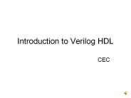Introduction to Verilog HDL.