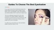 Guides To Choose The Best Eyeshadow