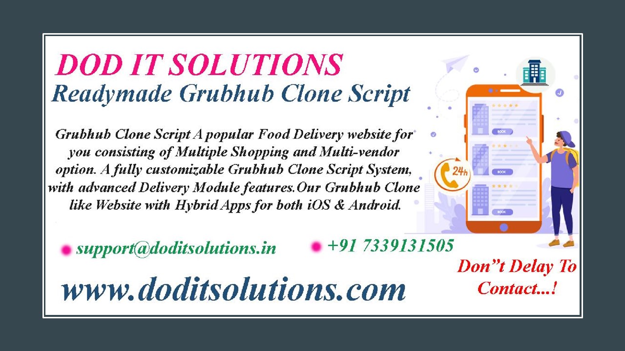 Online Readymade Grubhub Clone System - DOD IT SOLUTIONS