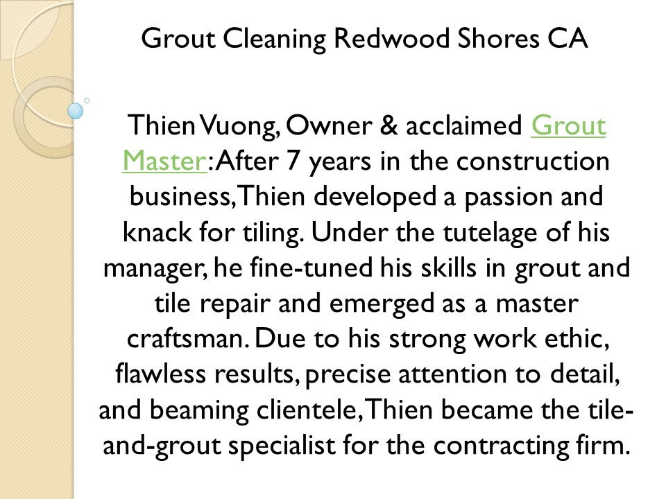 Grout Cleaning Redwood Shores CA