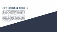 How to Back up Hyper-V