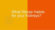 What Worse Habits for your Kidneys?