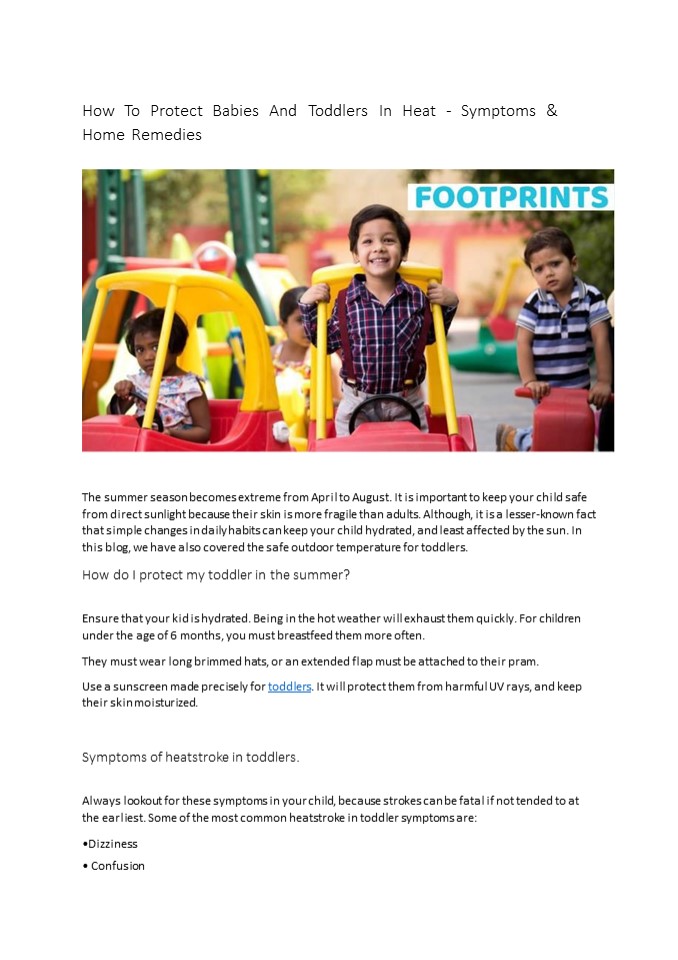 How To Protect Babies And Toddlers In Heat