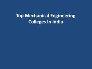 Top Mechanical Engineering Colleges In India