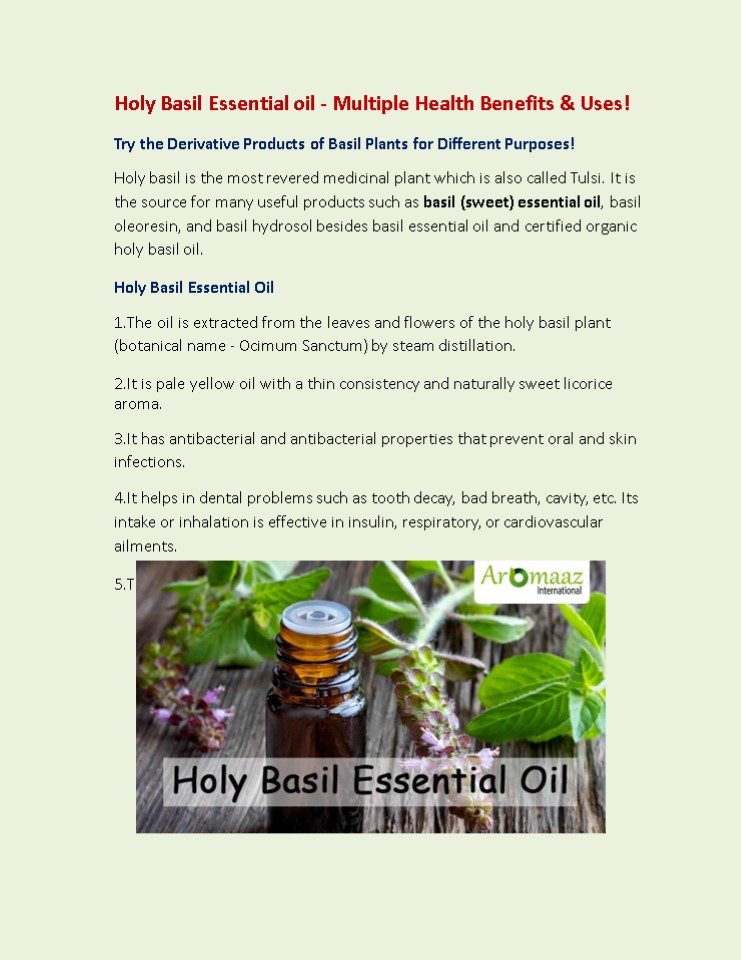 PPT Holy Basil Essential oil Multiple Health Benefits & Uses