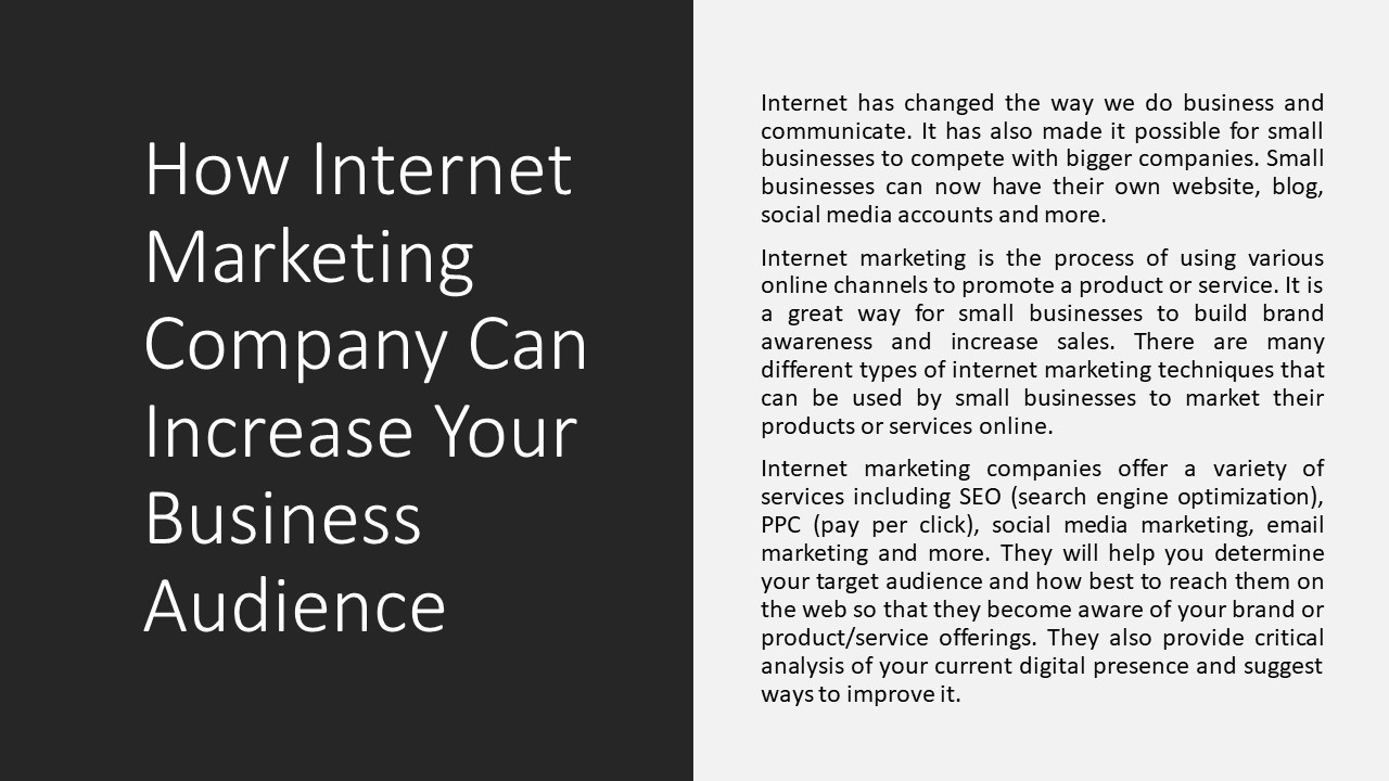 How Internet Marketing Company Can Increase Your Business Audience ...