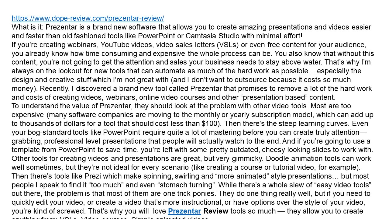 presentation player overlay