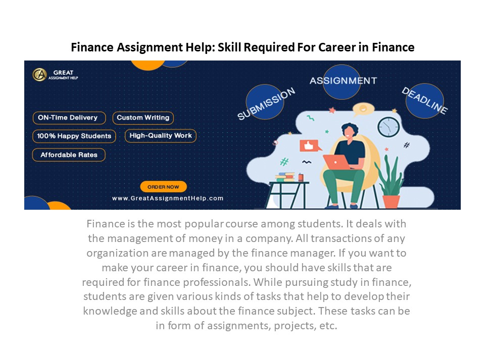 Finance Assignment Help: Skill Required For Career in Finance