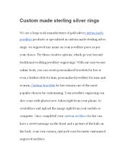 Custom Made Sterling Silver Ring
